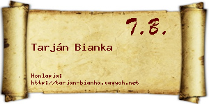 Tarján Bianka névjegykártya
